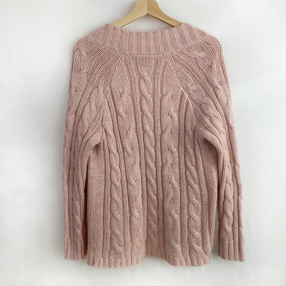 Chicos Pink Open Front Knit Long Sleeve Cardigan - Picture 3 of 7